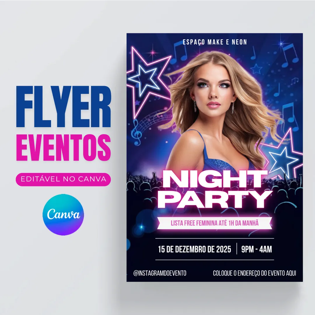 Flyer para Evento e Festa Editável no Canva