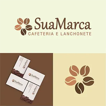 Logotipo + Arte do Cartão de Visitas para Cafeterias