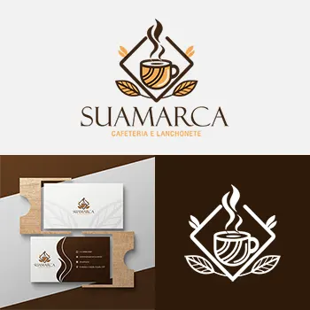 Logotipo + Arte do Cartão de Visitas para Cafeterias