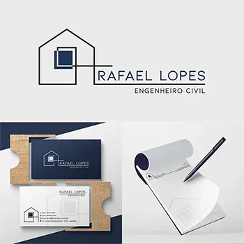 Logotipo + Arte do Cartão de Visitas + Papel Timbrado para Arquitetos