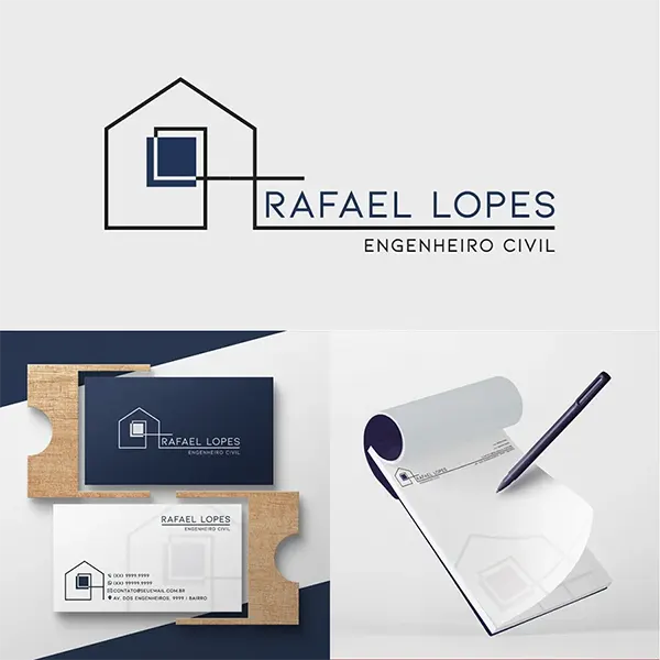 Logotipo + Arte do Cartão de Visitas + Papel Timbrado para Arquitetos