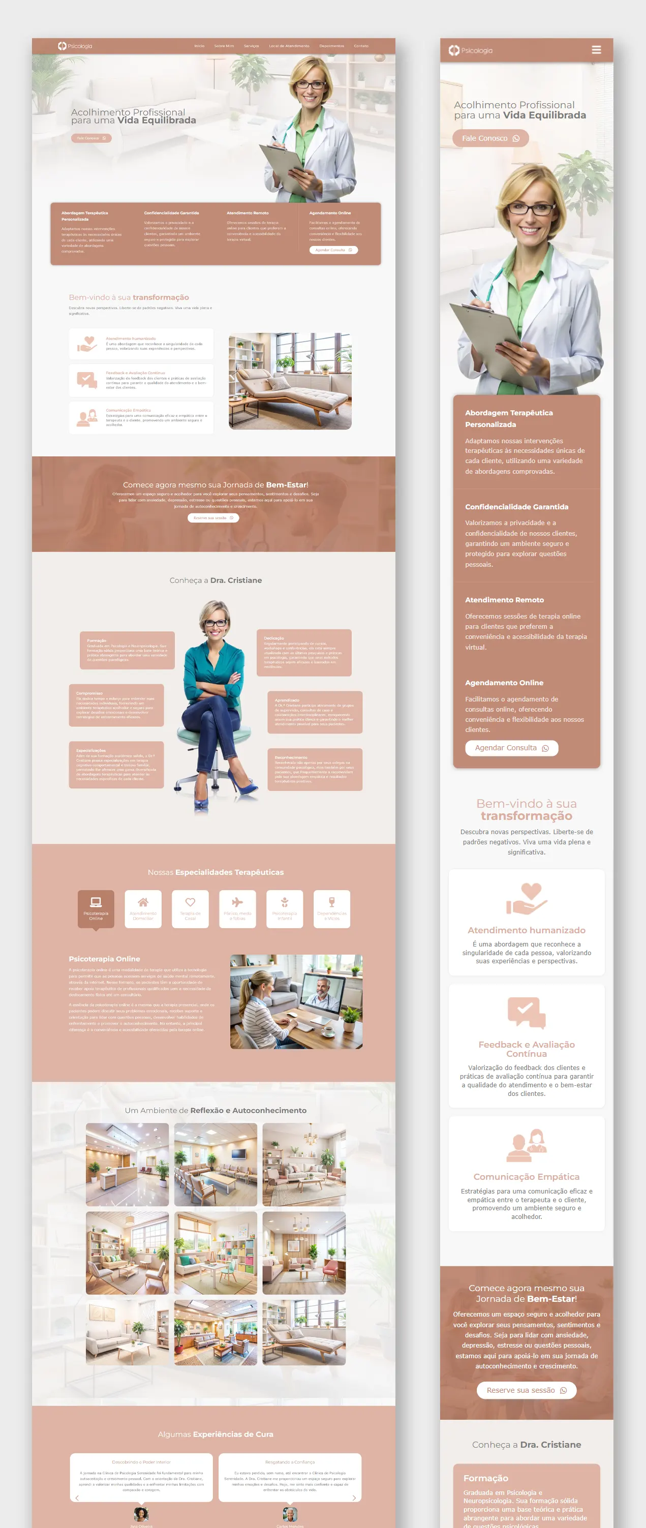 landing page psicologia wordpress mobile website