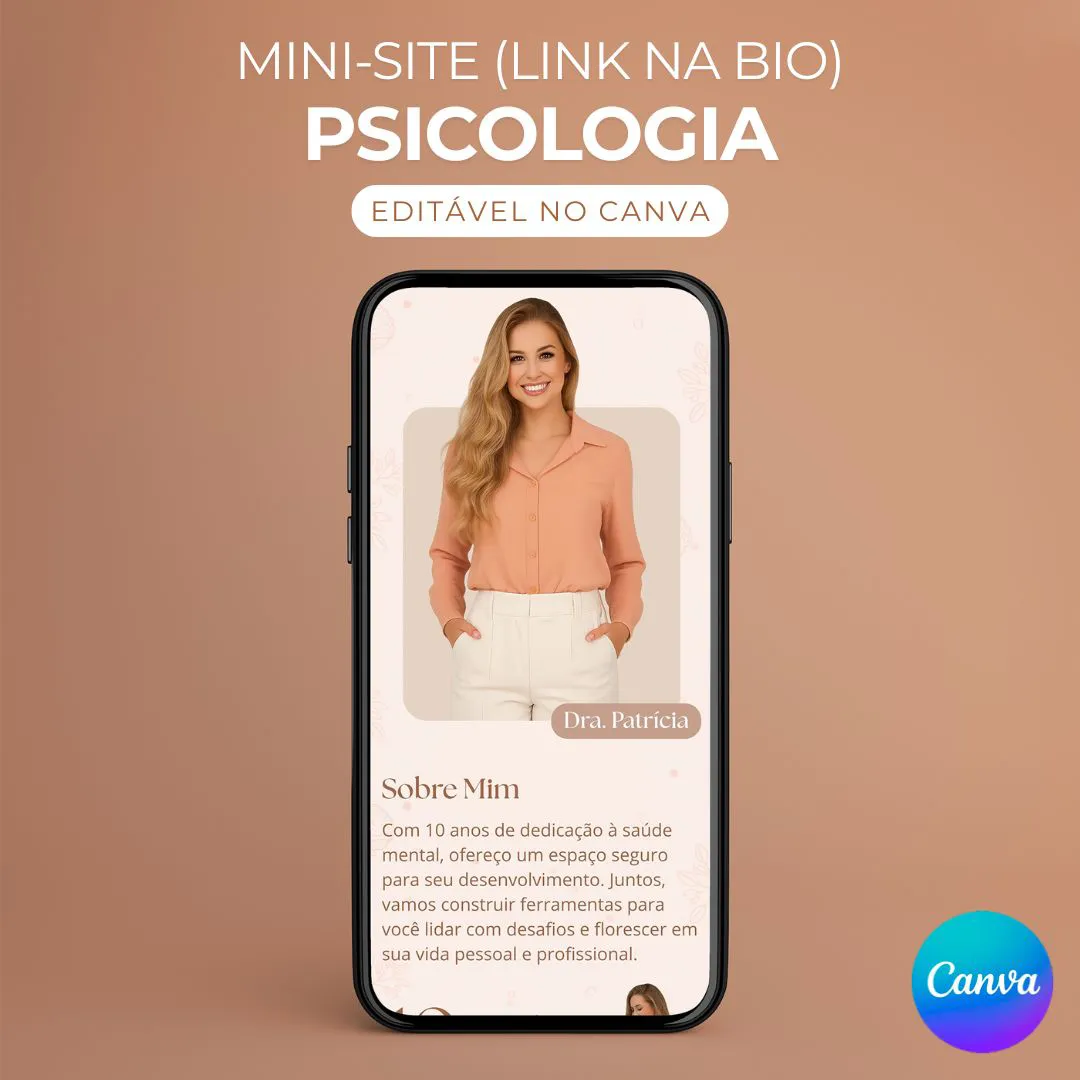 Mini site psicologia link na bio para editar no canva