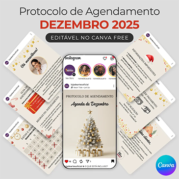 Protocolo de Agendamento Dezembro Estética Salão de Beleza para editar no Canva