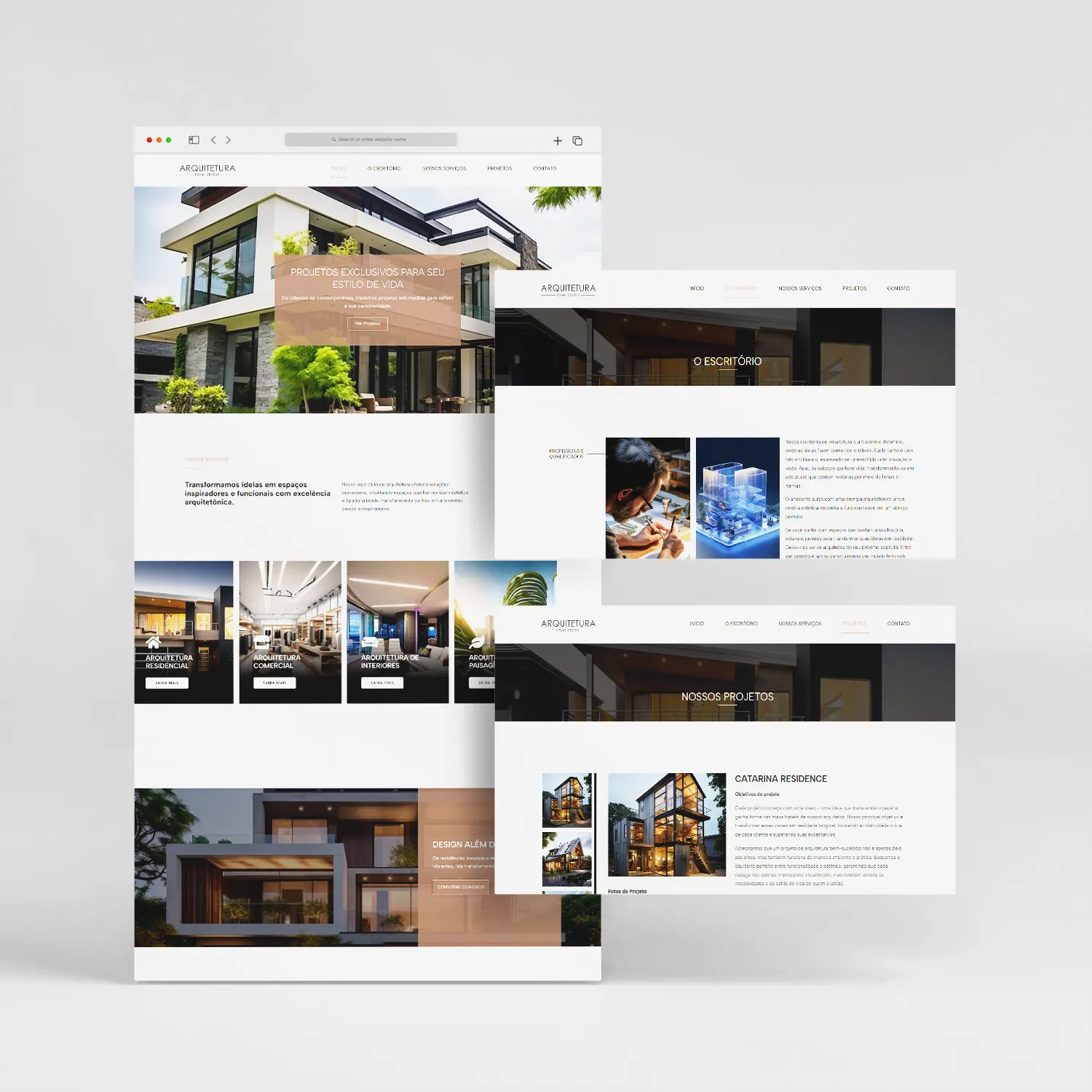 site completo responsivo escritorio arquitetura moderno