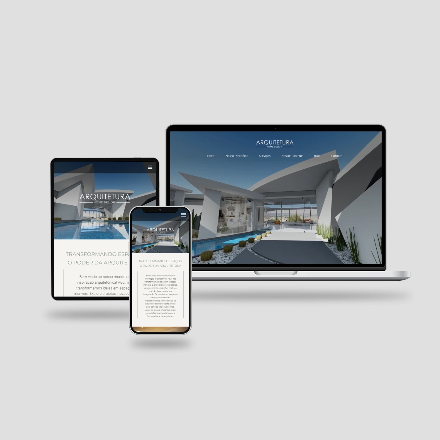 site para escritorio de arquitetura com video responsivo