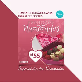 Template Editável Canva - Promoção Dia dos Namorados