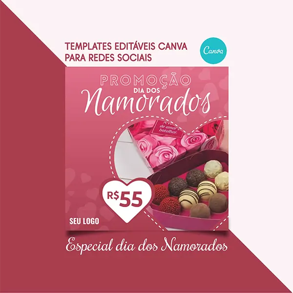 Template Editável Canva - Promoção Dia dos Namorados