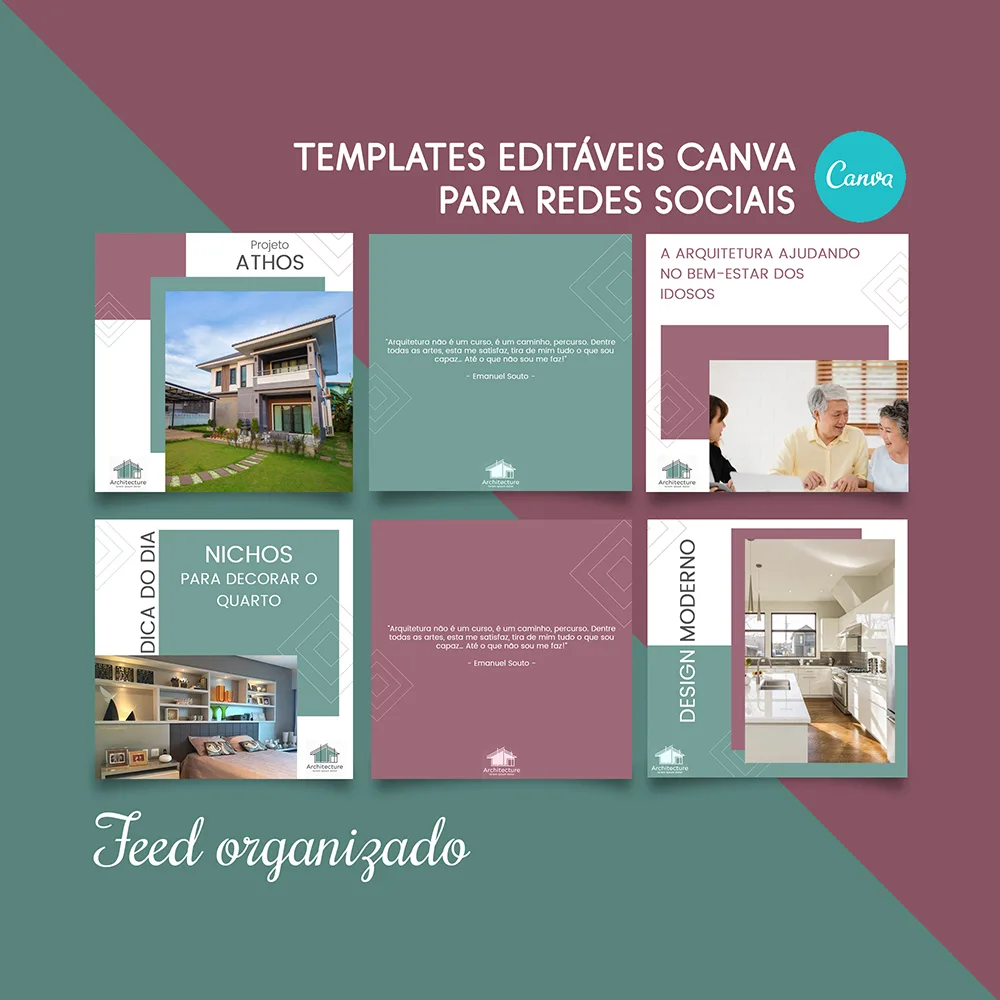 Templates Editáveis Canva - Arquitetura