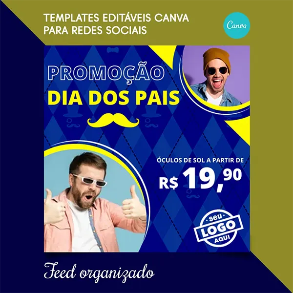 Template Editável Canva - Dia dos Pais