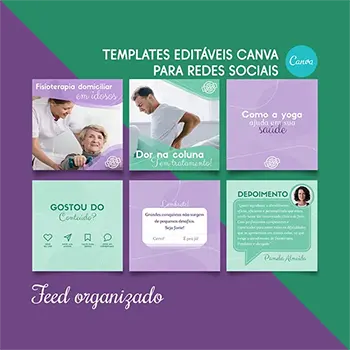 Templates Editáveis Canva - Fisioterapia