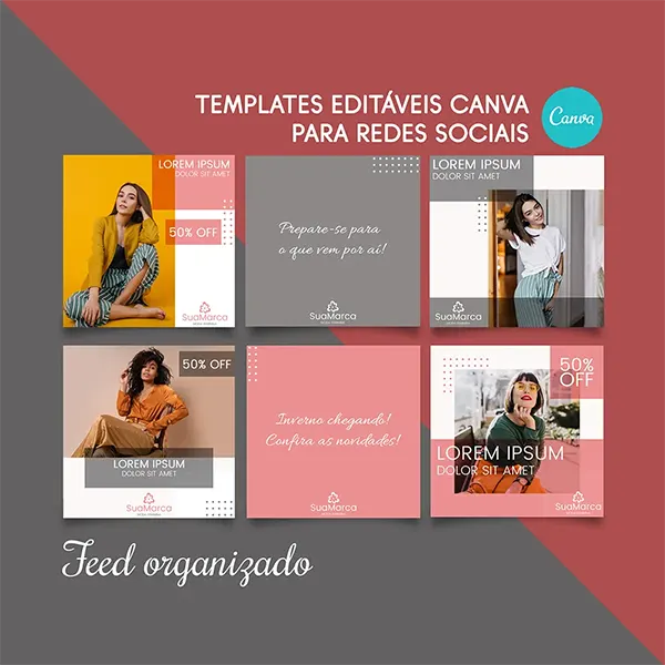 Templates Editáveis Canva - Moda Feminina