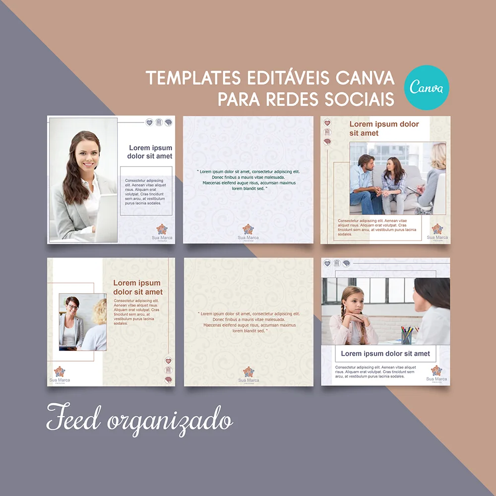 Templates Editáveis Canva - Psicologia