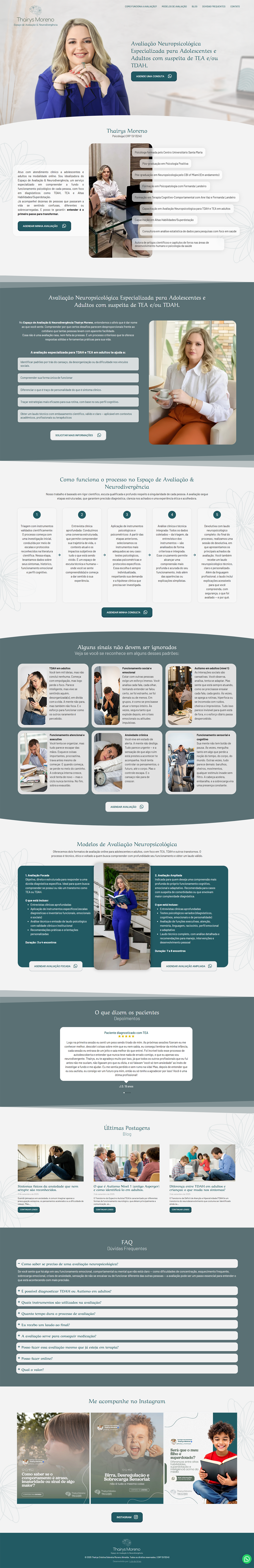 Website Landing Page com Blog Psicóloga Thairys Moreno