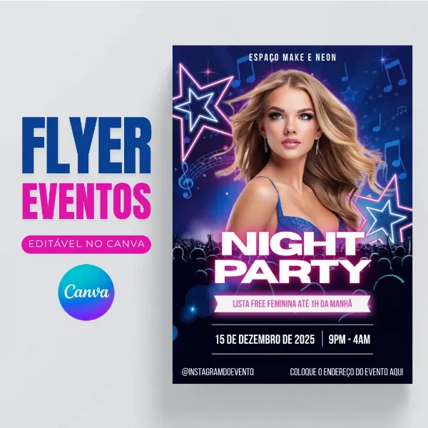 Flyer para Evento e Festa Editável no Canva
