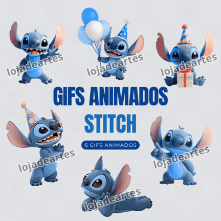 Kit Digital de GIFs Animados do Stitch